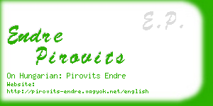 endre pirovits business card